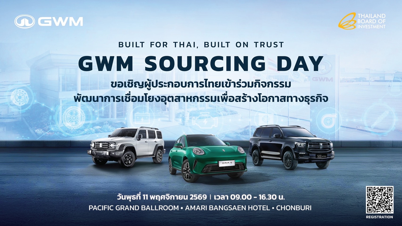 GWM เชื่อมั่นศักยภาพไทย สนับสนุนชิ้นส่วนในประเทศ ครอบคลุมทุกระบบขับเคลื่อน